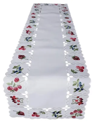 Tischdecke 40x140 cm, Fruchtstickerei, Polyester, rechteckig