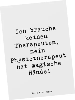 Produktbild von Mr. & Mrs. Panda Postkarte Spruch Magische Hände Physiotherapeut - Weiß - Geschenk, Ansichtskarten, Patienten, Humor, Grußkarte, Physiotherapie, Kunstkarten, Berufe