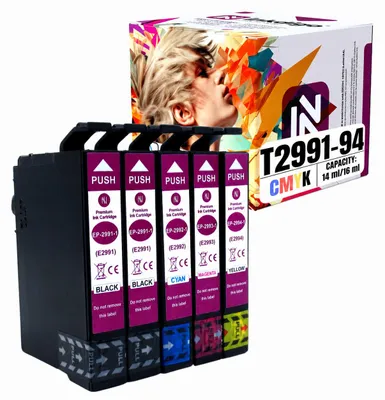 Produktbild von Inkdigo Tintenset T2991-T2994 für Epson Expression Home XP-235, XP-245, XP-247, XP-255 – CMYK, 76 ml,, KI-generiertes Bild