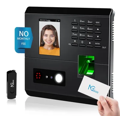 Obrázok produktu pre Zariadenie na sledovanie pracovného času s odtlačkami prstov, tvárou, PIN kódom a RFID NGTeco