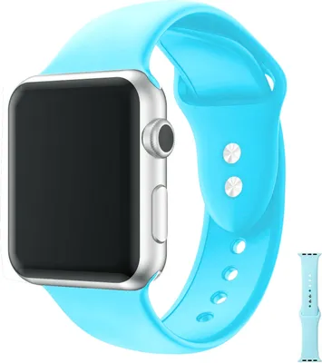 Produktbild von Apple Watch Silikon Sport Ersatz Armband - Baby-Blau, 38/40/41mm S/M