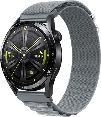 Produktbild von BStrap Nylon Loop Armband für Huawei Watch GT2 42mm, gray