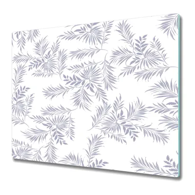 Produktbild von Küchenschneidebrett - Glasschneidebrett - Herdabdeckung - 60x52 - Palmblätter Fein