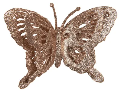 Image de Clayre & Eef Figurine de décoration Papillon 12x2x9 cm Couleur cuivre Plastique
