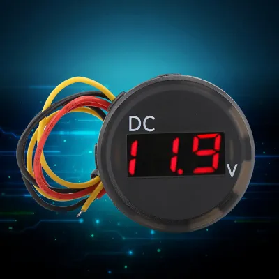 Image de Voltmètre numérique DC 0-100V Voltmètre à panneau d'affichage LED pour voiture moto étanche