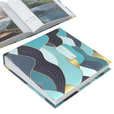 Produktbild von ACROPAQ - Fotoalbum mit Wellendesign für 200 Fotos - 100 Seiten, 200 Hüllen für Fotos 10 x 15 cm, mit Platz für Gestaltung und Beschriftungen - Fotobuch, Album, Album zum Selbstgestalten