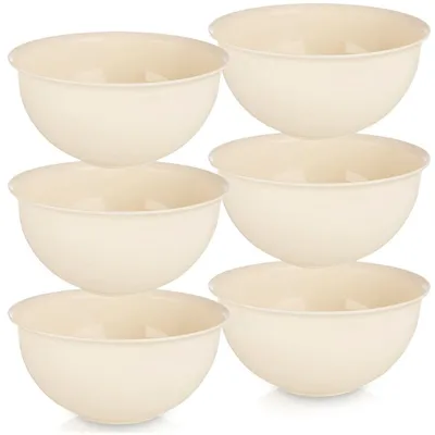 Immagine prodotto di Set di ciotole in plastica, color crema, 13 cm, 500 ml, 6 pezzi