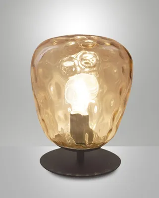 Produktbild von Gisella Tischleuchte aus mundgeblasenem Glas und bernsteinfarbenem Metall, E27 40W - Elegante Innenbeleuchtung mit modernem und raffiniertem Design