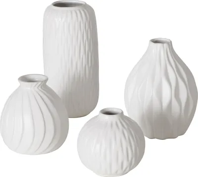 Image de Boltze Vase Zalina (Gefäß in Weiß 4-teilig, Matt, aus Porzellan) 2038306