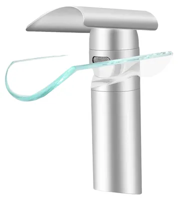 Immagine prodotto di Rubinetto per lavabo, design a cascata, miscelatore monocomando, grigio chiaro