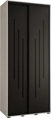 Produktbild von MEBLE KRYSPOL Davos 8 Schrank, zwei Türen - 235,2x120x45 cm - Weiß Schwarz Schwarz