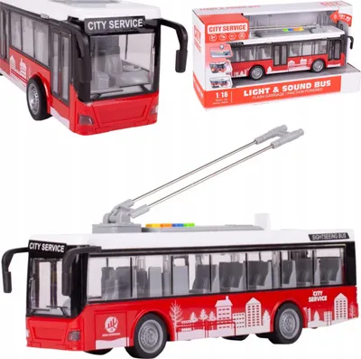 Produktbild von Großer roter Stadtbus mit zu öffnenden Türen, Geräuschen und Lichtern WY911A
