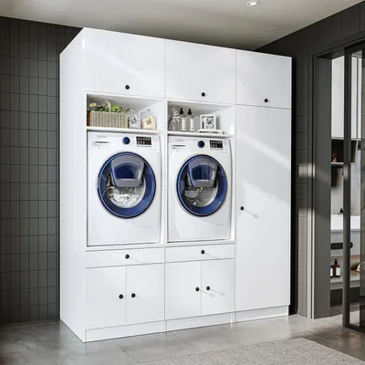 Produktbild von Roomart SERIE 1 Schrankwand 194 cm breit, Weiß