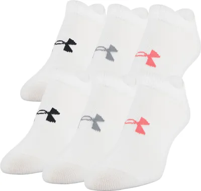 Image de Chaussettes de sport UNDER ARMOUR pour femmes, lot de 6 paires - UA Women's Essentials NS, chaussettes d'entraînement et de sport, pointures 36-41, blanc