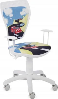 Produktbild von Kinder Schreibtischstuhl 55x97cm Bürostuhl Drehstuhl Jugendstuhl Drehsessel; Autos