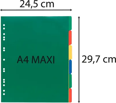 Produktbild von Exacompta 100x Register PP 120µ + 6 Positionen, A4 Maxi, sortiert, 83H