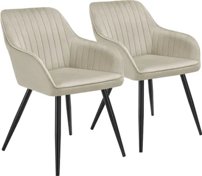 Produktbild von tectake® Esszimmerstuhl Marilyn gepolstert, in Samtoptik, gesteppt 58 x 62 x 82 cm
