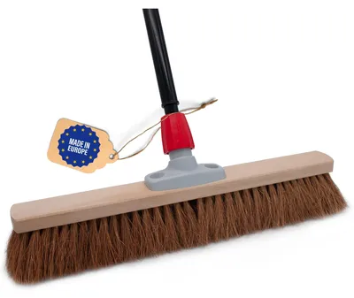 Produktbild von Novaliv Kokosbesen 40 cm mit Teleskopstiel Kokosborsten Besen Naturborsten mit Stiel Werkstattbesen Hallenbesen Industriebesen Hausbesen Kehrbesen Malerbesen Haarbesen Terassenbesen Besen weich