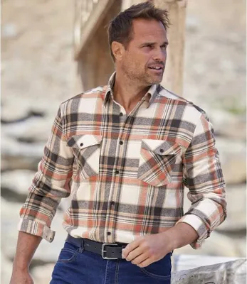 Image de Atlas For Men - Chemise pour homme AF1671 (M) (orange/marron/blanc)