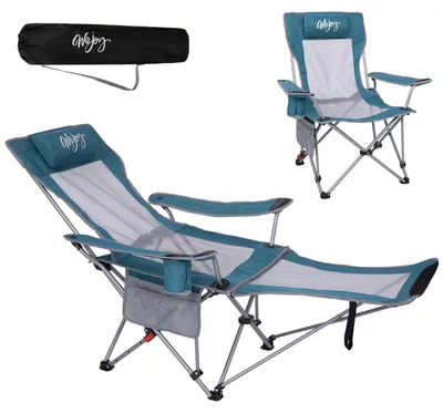 Produktbild von 2-in-1 Klappbarer Campingstuhl mit Fußstütze