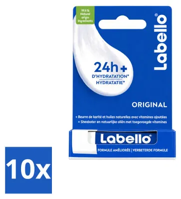 Image de 10 baumes à lèvres Labello Original - 4,8 g - Pack économique - 10 pièces