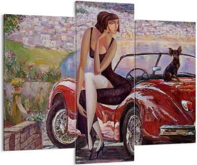 Produktbild von Bild auf Leinwand - Leinwandbild - frau modern - 130x100cm - Wand Bild - Wanddeko - Wandbilder - Leinwanddruck - Bilder - Kunstdruck - Wanddekoration - Leinwand bilder - Wandkunst - CB130x100-3468