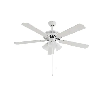 Image de Ventilateur de plafond blanc mat avec éclairage | 132 cm | Silencieux <45 dB | 3 vitesses