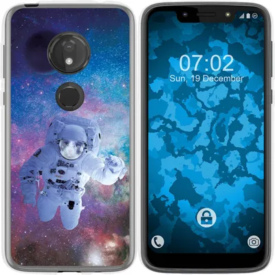 Produktbild von PhoneNatic Case kompatibel mit Motorola Moto G7 Play Silikon-Hülle Space Catronaut M5