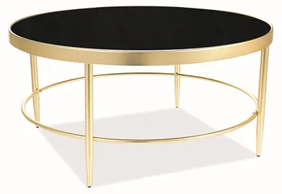 Immagine prodotto di Tavolino Mystic B Tavolo da soggiorno 82x82x40cm nero oro