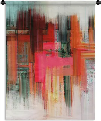 Produktbild von MuchoWow® Wandteppich Wandbehang Ölgemälde - Abstrakt 120x160 cm Tapisserie Dekoration Wandtuch - Wohnzimmer - Moderne