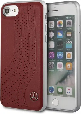 Zdjęcie produktu dla Etui na iPhone'a 8/7/6s/6 – Mercedes-Benz – czerwone – skórzane