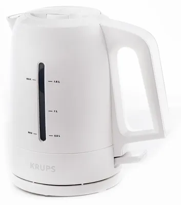 Produktbild von Krups Wasserkocher Proaroma Weiß, 1,6 l, 2200 W, Weiß, Edelstahl, Wasserstandsanzeige, Filterung