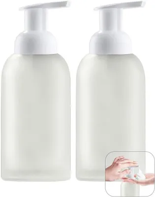 Zdjęcie produktu dla Szklane dozowniki do mydła – 2 sztuki – białe – 350 ml