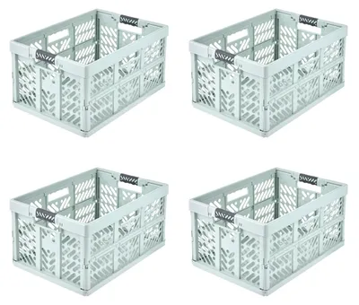 Produktbild von keeeper ben Profi-Klappboxen, 4er-Set, 45 l, Soft Green