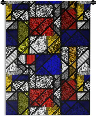 Produktbild von MuchoWow® Wandteppich Wandbehang Mondrian - Glasmalerei - Alte Meister - Kunstwerk - Abstrakt - Malerei 60x80 cm Tapisserie Dekoration Wandtuch - Decke - Wandtücher - Wohne