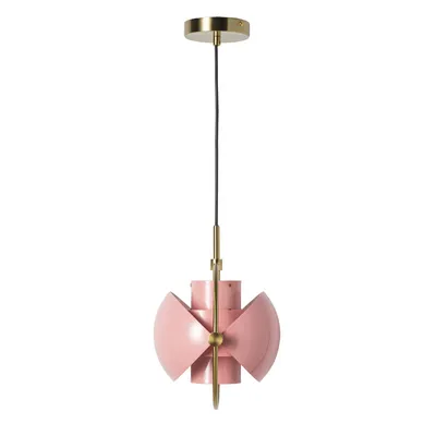 Produktbild von CIRCUM Pendelleuchte E27, rosa Metalllampe mit verstellbarem Schirm D24 cm und goldenen Details, moderne Hängelampe für Schlafzimmer Esszimmer
