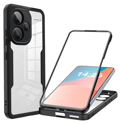 Produktbild von 360 Grad Handyhülle für Xiaomi Redmi Note 13 Pro+ 5G Full Cover Rundum Schutz Farbe: Schwarz