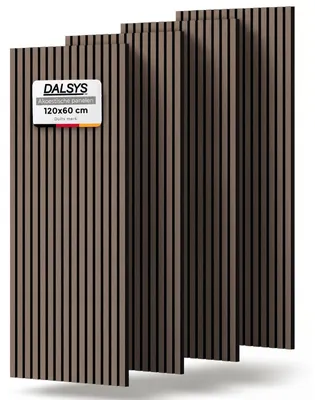 Immagine prodotto di Pannello acustico - Listelli in legno - 120 x 60 cm - Noce - Set da 4