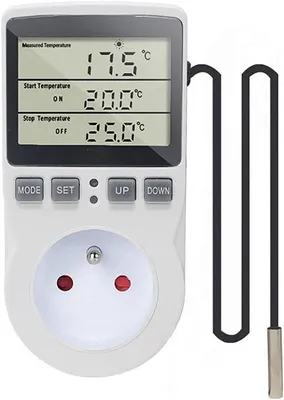 Zdjęcie produktu dla Elektroniczna regulacja temperatury z gniazdkiem do ogrzewania i chłodzenia
