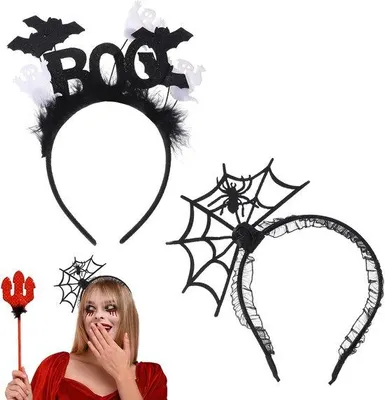 Productafbeelding van 2 Stuks Halloween Haarband Cosplay Geest & Duivel Hoofddeksel voor Feestjes