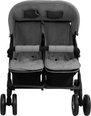 Immagine prodotto di Passeggino Gemellare Grigio Chiaro in Acciaio