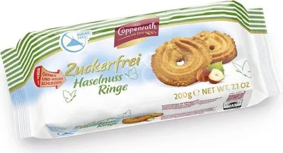 Produktbild von Coppenrath Zuckerfrei Haselnuss Ringe 200g