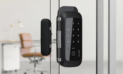 Obrázek produktu pro igloohome Glass Door Lock, Chytrý dveřní zámek, Bluetooth, Kód, RF card, Černá, IP65, ABS, Polykarbonát (PC), Zinek, Glass swing doors (Left/right)