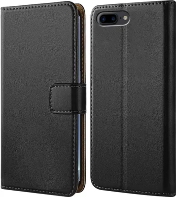 Produktbild von Handy Tasche für Apple iPhone 7 Plus / iPhone 8 Plus Schutzhülle Bookstyle Etui Klapphülle Wallet Flip Cover Case Schwarz