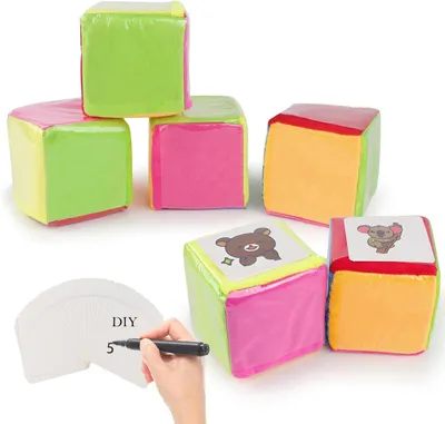 Obrázok produktu pre Vzdelávacie hracie kocky 10x10 cm, 4 kusy, pre deti, mäkká pena, s vreckom
