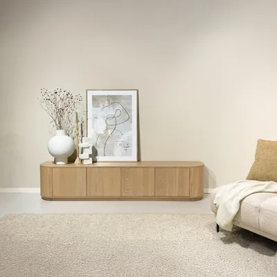 Zdjęcie produktu dla Lowboard Novero 220 x 45 x 40 cm dąb naturalny