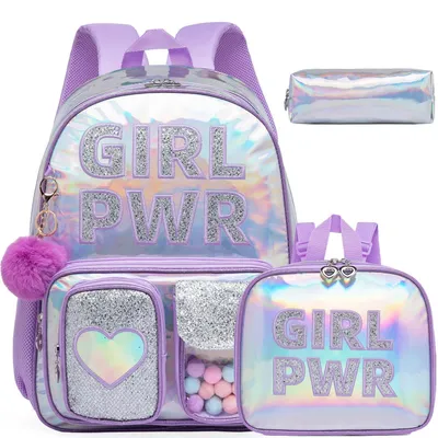 Produktbild von Schulrucksack Set Mädchen 3-teilig E-lila Ball 42x30x20cm