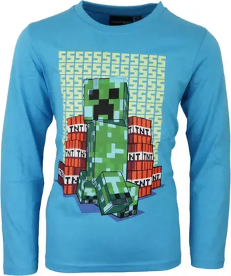 Produktbild von Minecraft Creeper Spieler Gamer Kinder langarm Shirt – 116