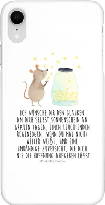Produktbild von Mr. & Mrs. Panda Iphone XR Handyhülle Maus Sterne - Weiß - Geschenk, Geburt, Premium Kunststoff, Träume, Geburtstag, Handy Case, Lustige Sprüche, Schwangerschaft