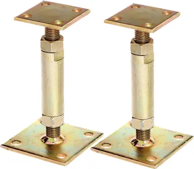 Produktbild von 2x GAH Pfostenträger mit 2 Platten verzinkt aufdübelbar höhenverstellbar